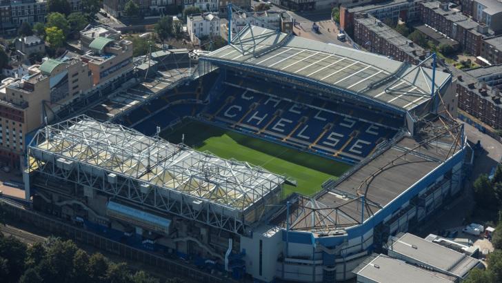 Chelsea's Stamford Bridge ground, as seen from the air